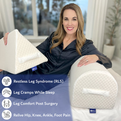 Your Foot Pillow Half Moon Foot Pillow, Leg elevation, Back, Lumbar, Blanket Elevation Pillow For Rest Less Leg and Ankle Support