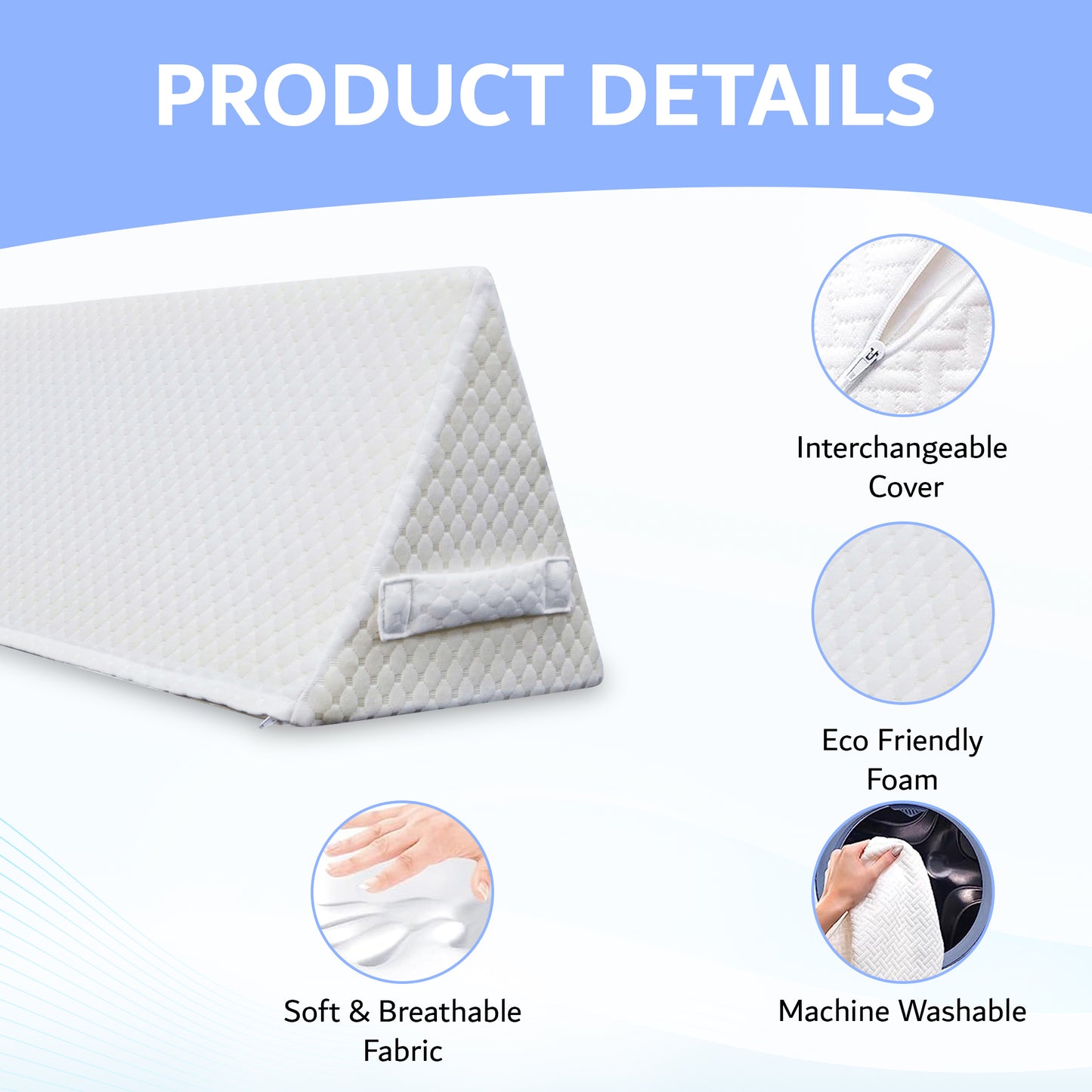 Your Foot Pillow Triangle Wedge Foot Pillow, Leg elevation, Back, Lumbar, Blanket Elevation Pillow For Rest Less Leg and Ankle Support