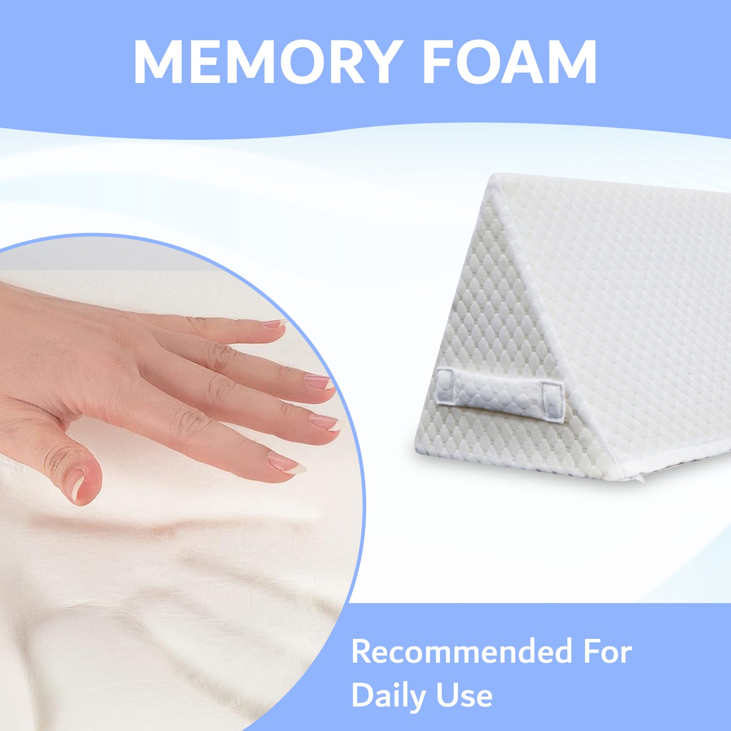 Your Foot Pillow Triangle Wedge Foot Pillow, Leg elevation, Back, Lumbar, Blanket Elevation Pillow For Rest Less Leg and Ankle Support