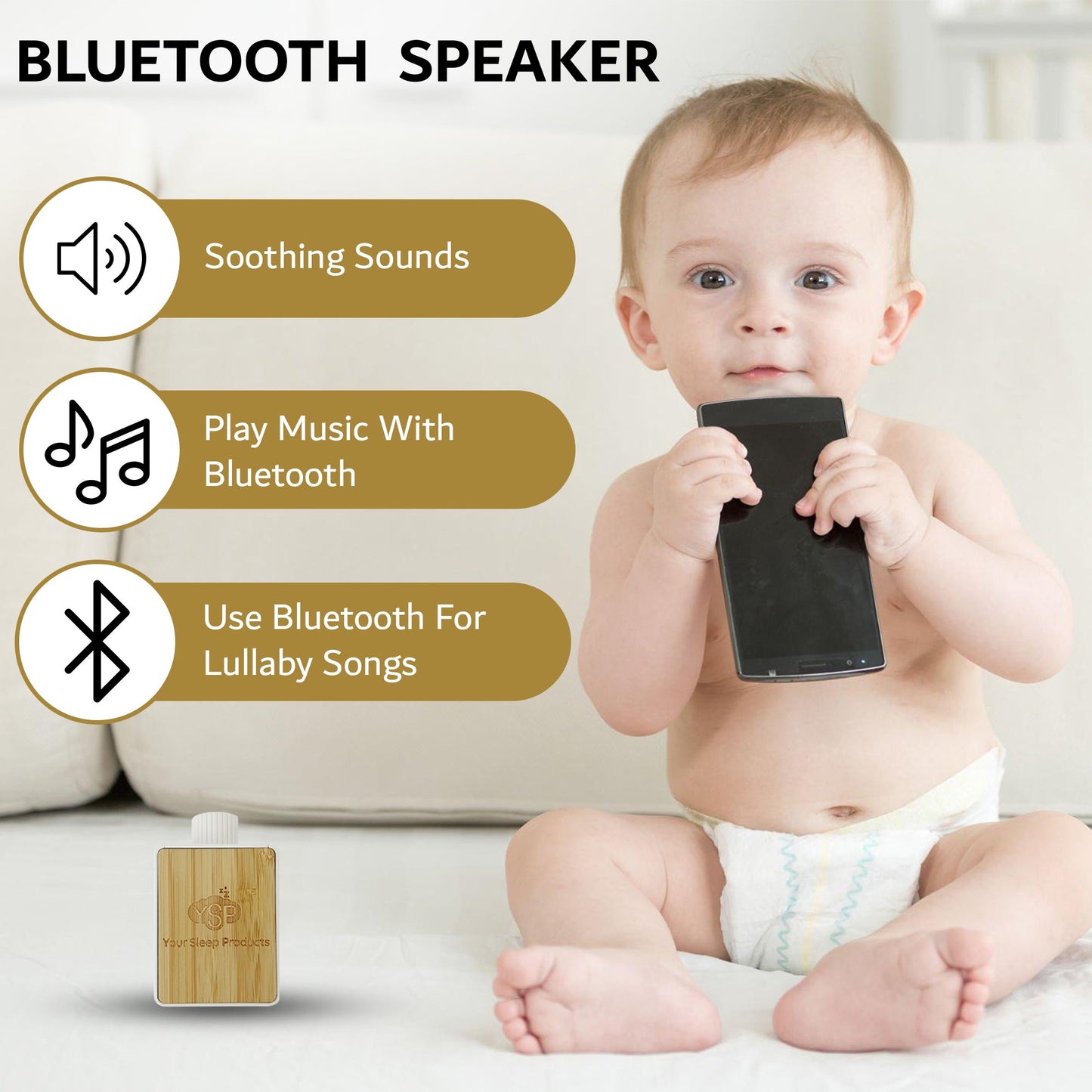 Your Sound Sleep Machine Bluetooth Speaker, White Noise Machine, Sleep Therapy Sound Machine