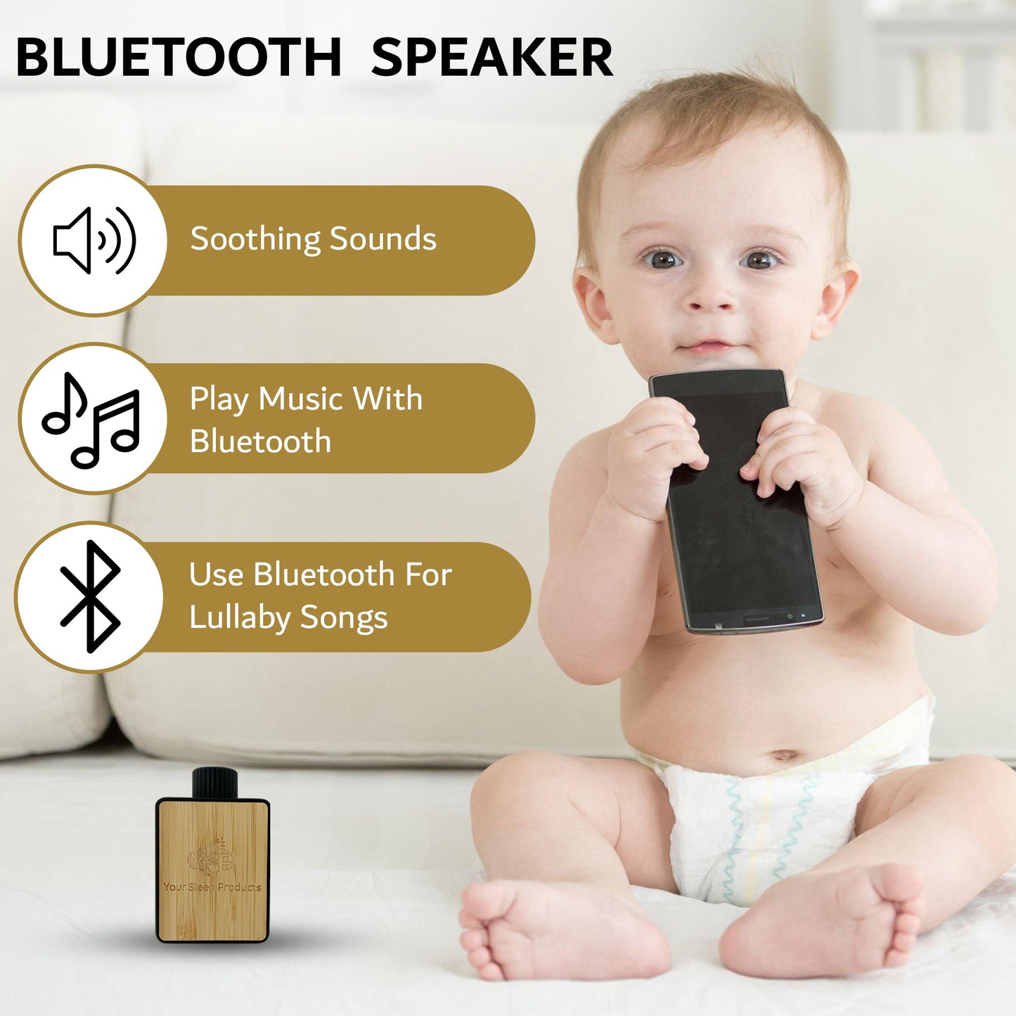 Your Sound Sleep Machine Bluetooth Speaker, White Noise Machine, Sleep Therapy Sound Machine